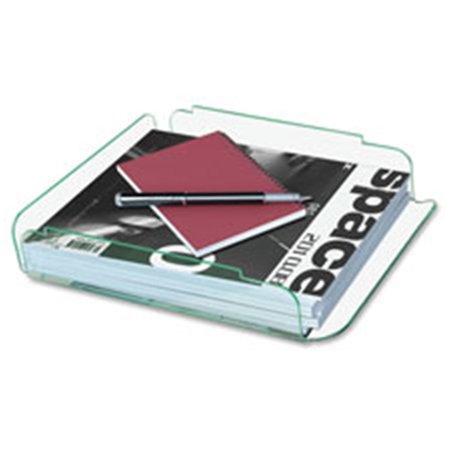 LORELL Single Stack Letter Tray, 10 in. x 13.25 in. x 2.5 in., CL-GN Acrylic LO464062